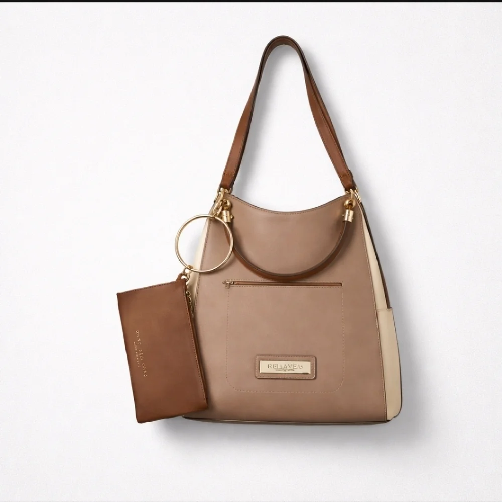 Andrew Marc Tote Bag with 2 Straps and Purse On Front Detachable